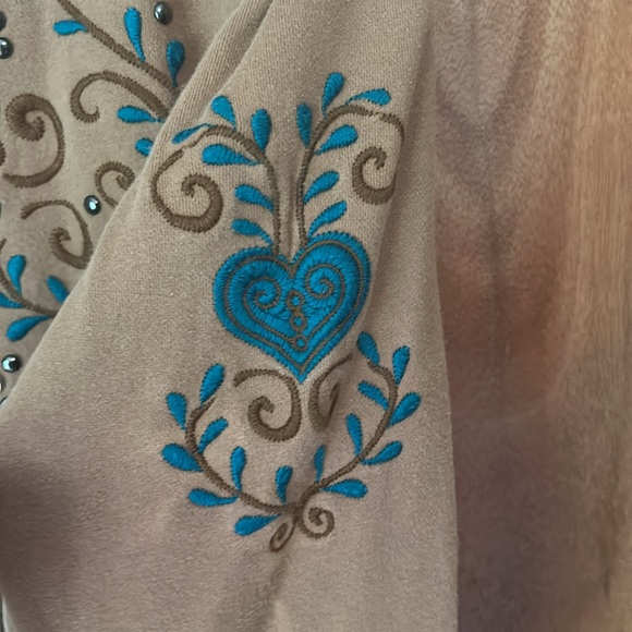 Vintage Roper Zip Up Hooded Embellished Sweatshirt. Women’s large - Picture 3 of 8